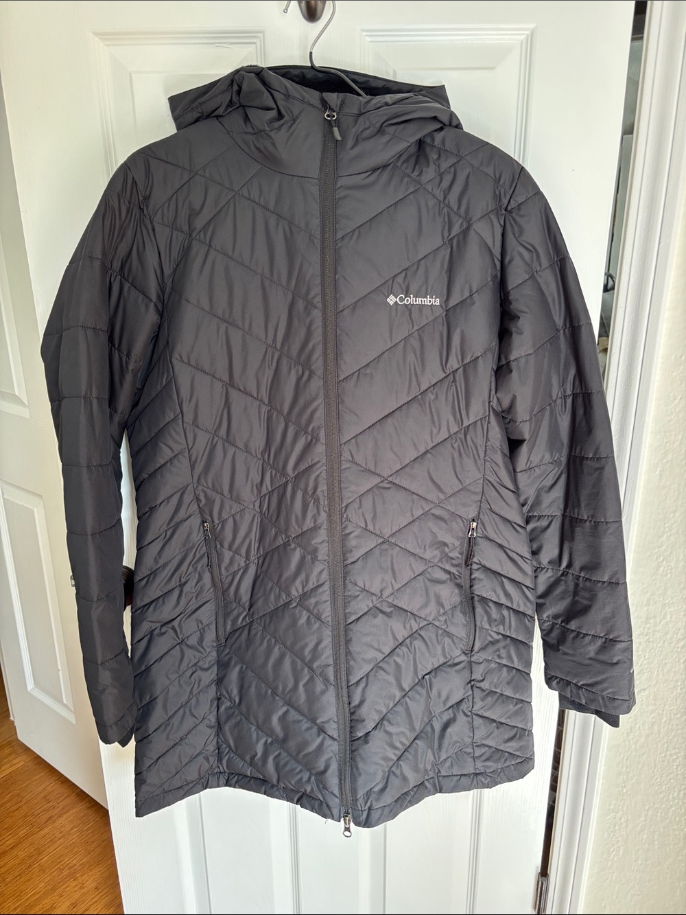 Columbia Black Quilted Hooded Puffer Coat
